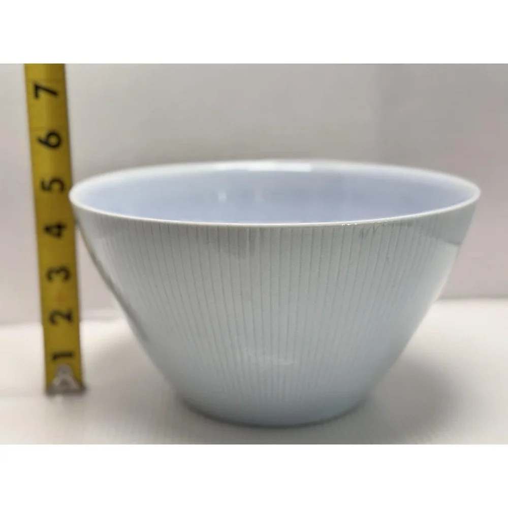 VTG Crate & Barrel Horizon Blue Serving Bowl Ribbed 9
